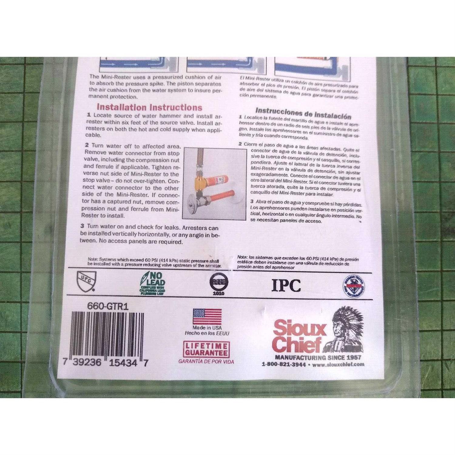 Sioux Chief 653-B Hydra-Rester Commercial Water Hammer Arrester - Zenithce