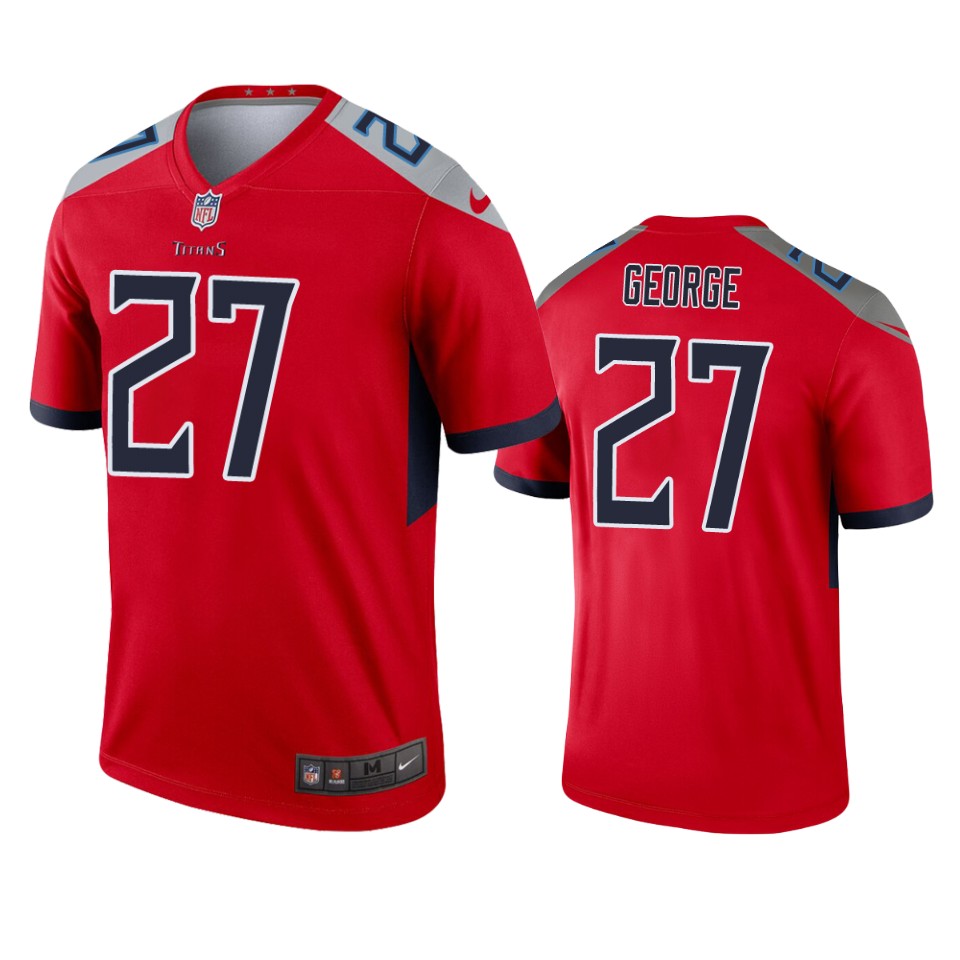 Tennessee Titans #27 Eddie George Red Inverted Legend Jersey - Zenithce