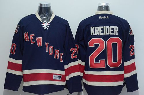 Rangers #20 Chris Kreider Dark Blue Third Stitched Jersey - Zenithce