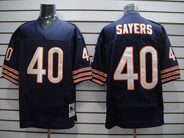 Mitchell Ness Bears #40 Gale Sayers Blue With Small Number Stitched Throwback Jersey - Zenithce