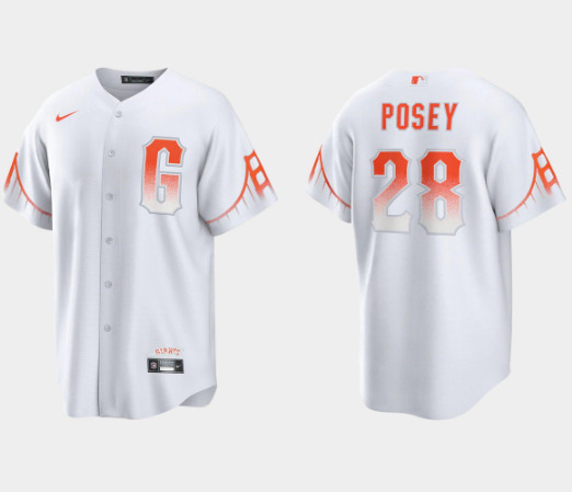 San Francisco Giants #28 Buster Posey White City Connect Cool Base Stitched Jersey - Zenithce