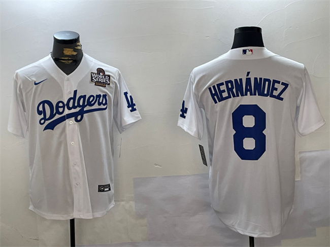 Los Angeles Dodgers #8 Enrique Hernández White 2024 World Series Cool Base Stitched Jersey - Zenithce