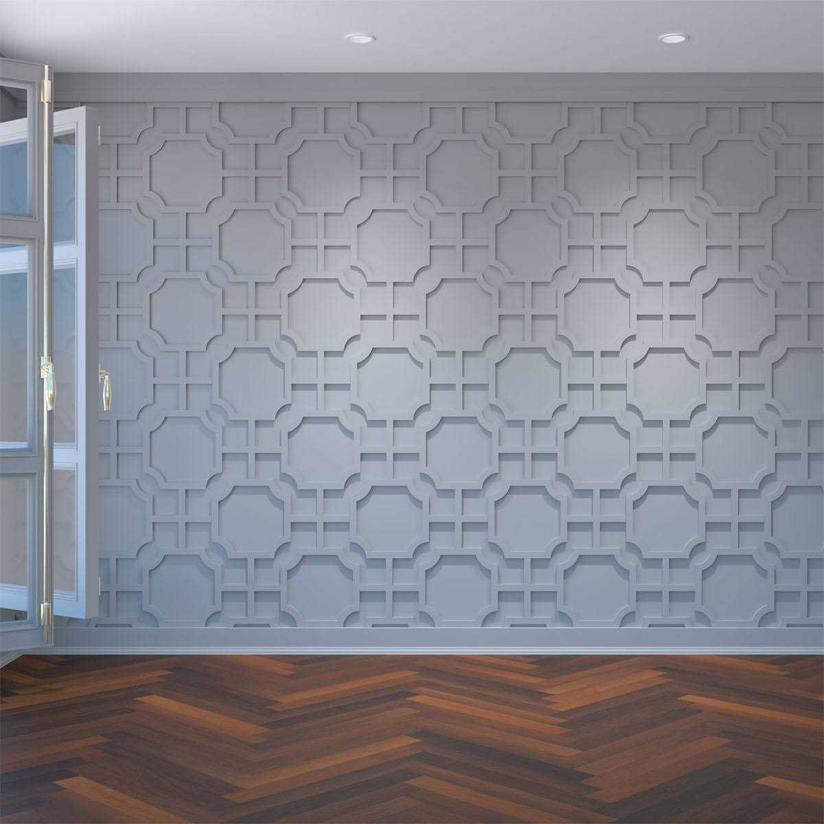 Ekena Millwork Bradley Decorative Fretwork Wall Panels in Architectural Grade PVC - Zenithce