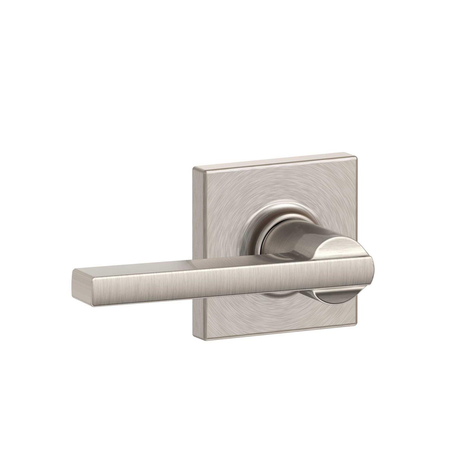 Schlage F10-BWE-COL Bowery Passage Door Knob Set with Collins Trim - Zenithce