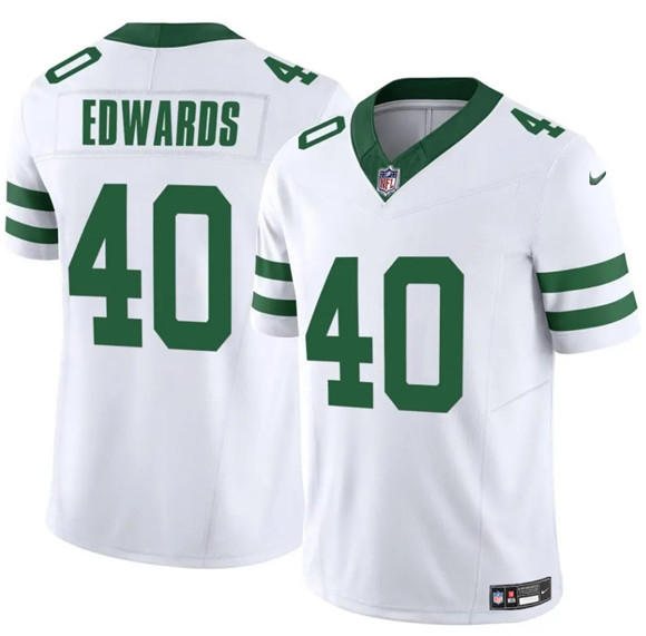 New York Jets #40 Donovan Edwards White 2025 F.U.S.E. Vapor Untouchable Limited Football Stitched Jersey - Zenithce