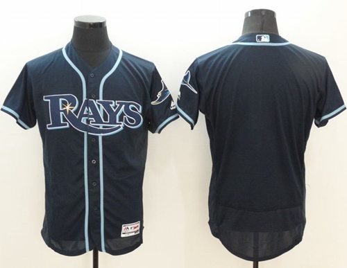 Rays Blank Dark Blue Flexbase Authentic Collection Stitched Jersey - Zenithce