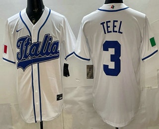 Italy #3 Kyle Teel White 2026 World Classic Cool Base Jersey - Zenithce