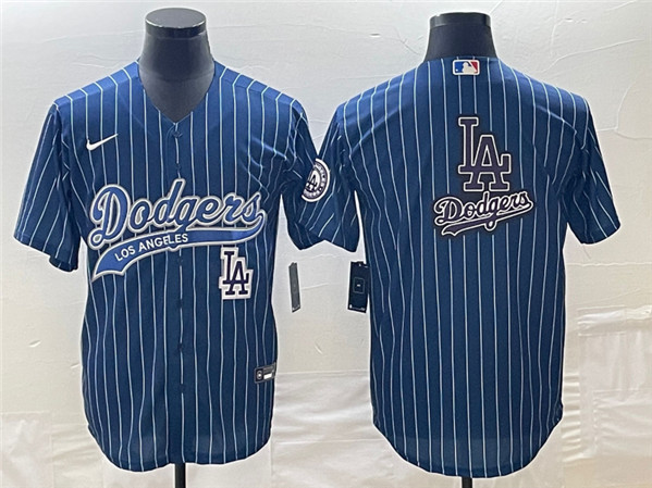 Los Angeles Dodgers Blue Team Big Logo With Patch Cool Base Stitched Jersey - Zenithce