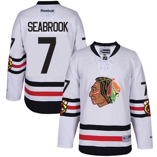 Blackhawks #7 Brent Seabrook White 2017 Winter Classic Stitched Jersey - Zenithce