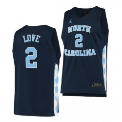 North Carolina Tar Heels #2 Caleb Love Navy Alternate Jersey - Zenithce
