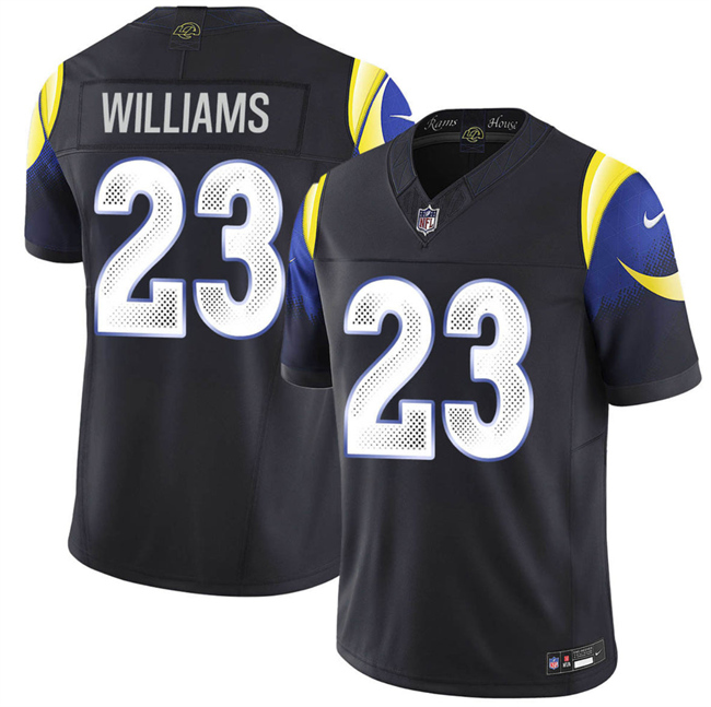 Los Angeles Rams #23 Kyren Williams midnight blue 2025 F.U.S.E. “Rivalries” Vapor Limited Stitched Jersey - Zenithce