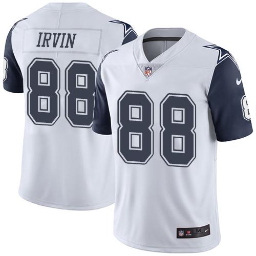 Cowboys #88 Michael Irvin White Stitched Limited Rush Nike Jersey - Zenithce