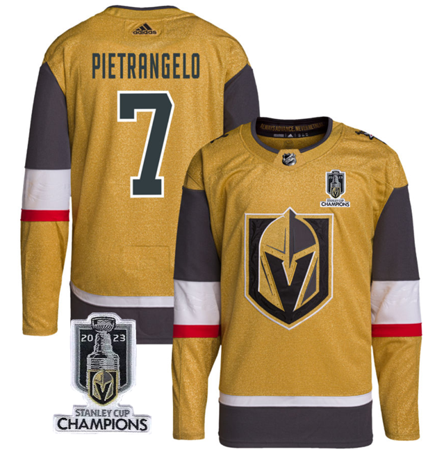 Vegas Golden Knights #7 Alex Pietrangelo Gold 2023 Stanley Cup Champions Stitched Jersey - Zenithce