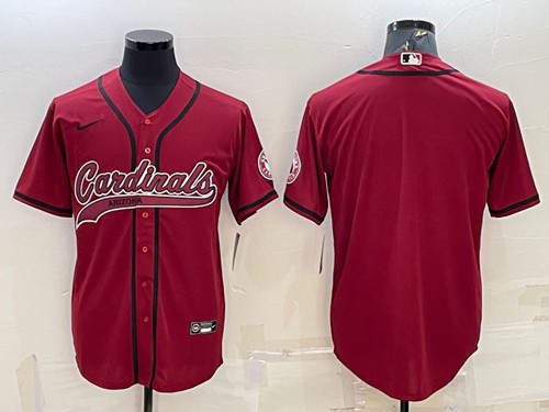 Arizona Cardinals Blank Red With Patch Cool Base Stitched Baseball Jersey - Zenithce