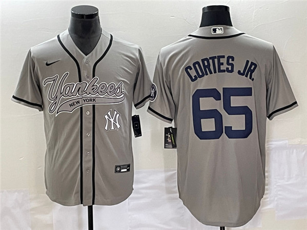 New York Yankees #65 Nestor Cortes Jr. Gray With Patch Cool Base Stitched Jersey - Zenithce