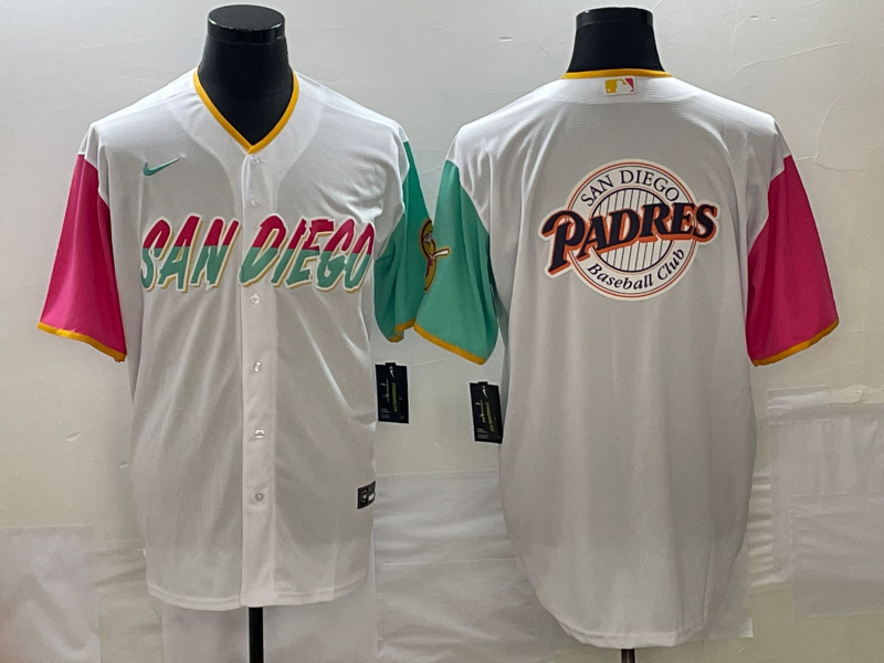San Diego Padres White Team Big Logo City Connect Cool Base Stitched Jersey - Zenithce