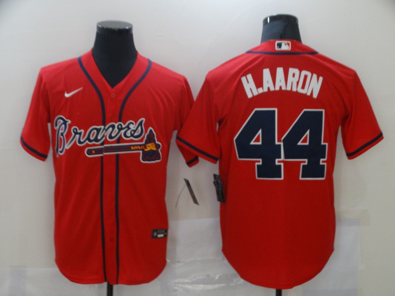 Atlanta Braves #44 Hank Aaron Red Stitched Jersey - Zenithce