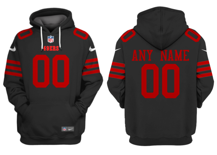 San Francisco 49ers Active Player Custom Black Alternate Pullover Hoodie - Zenithce