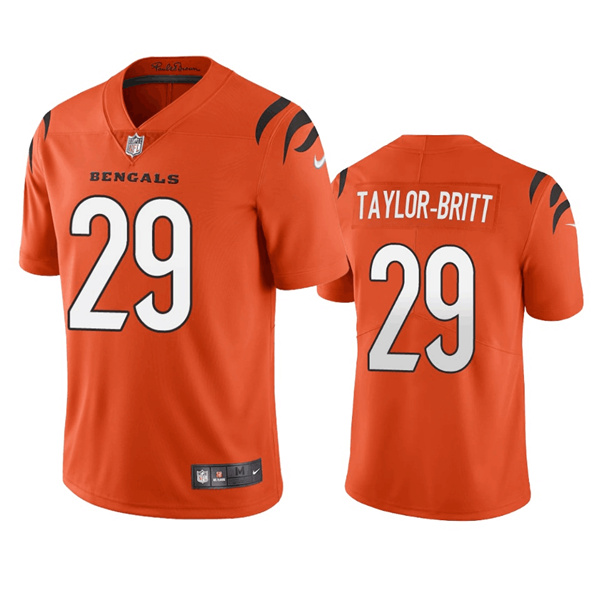 Cincinnati Bengals #29 Cam Taylor-Britt Orange Vapor Limited Stitched Jersey - Zenithce