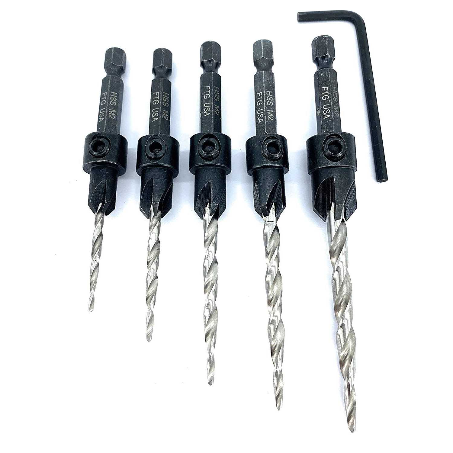 Ftg USA Countersink Drill Bit Set 6 Pc Wood Countersink Drill Bit - Zenithce