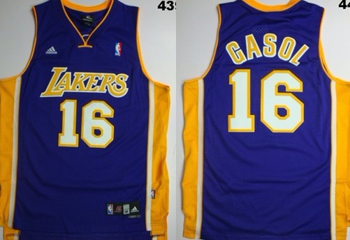 Los Angeles Lakers #16 Paul Gasol Purple Swingman Jersey - Zenithce