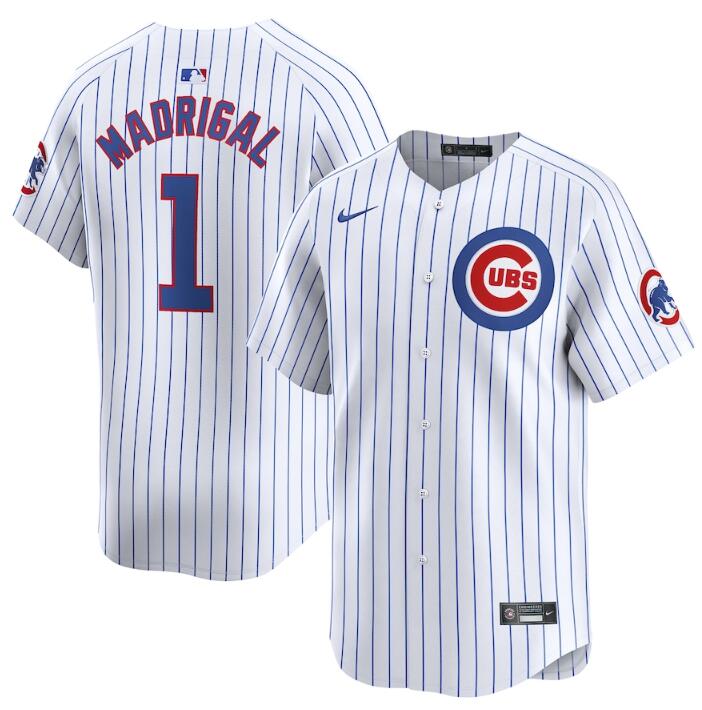 Chicago Cubs #1 Nick Madrigal White 2024 Home Limited Stitched Jersey - Zenithce