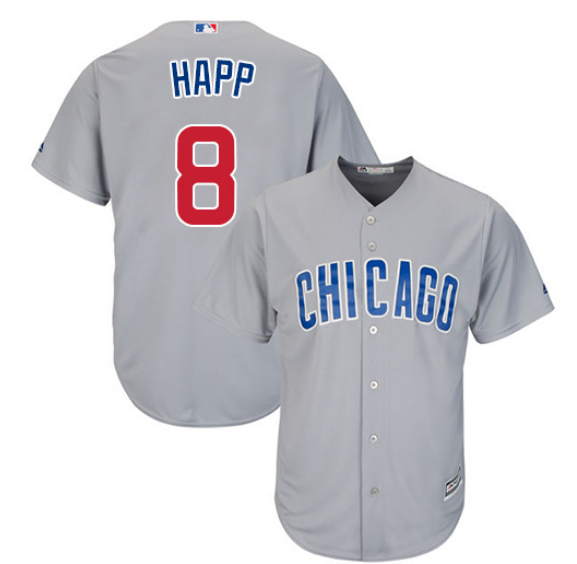 Chicago Cubs #8 Ian Happ Grey Cool Base Stitched Jersey - Zenithce