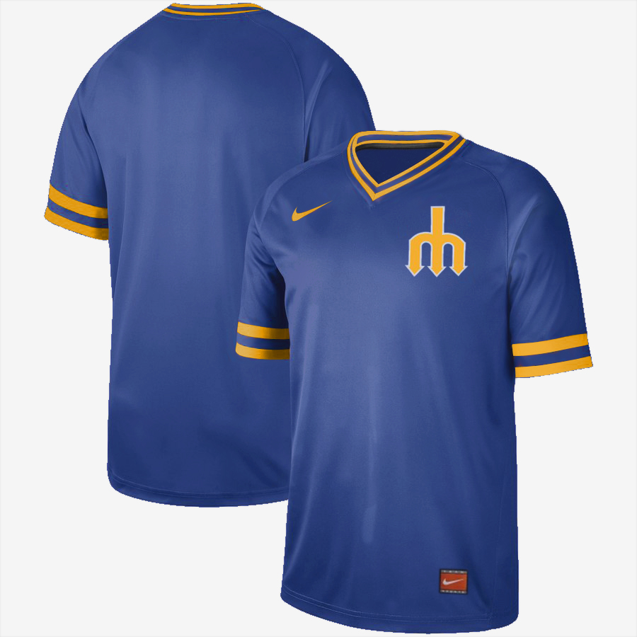 Seattle Mariners Blank Blue Cooperstown Collection Legend Stitched Jersey - Zenithce