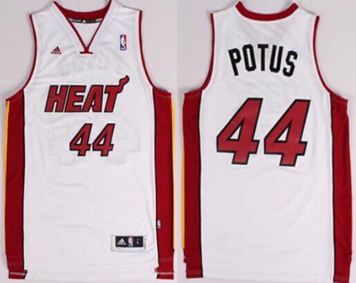 Miami Heat Blank #44 Potus Nickname White Swingman Jersey - Zenithce