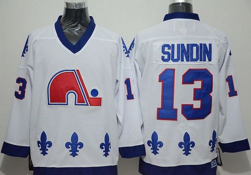 Nordiques #13 Mats Sundin White CCM Throwback Stitched Jersey - Zenithce