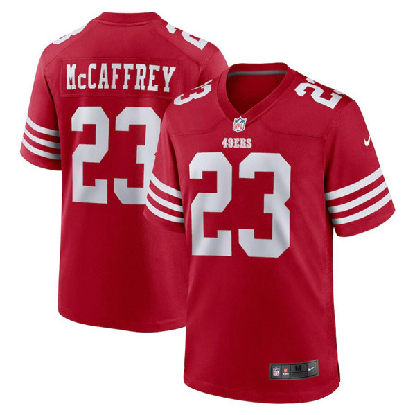 San Francisco 49ers #23 Christian McCaffrey Red 2022 Stitched Game Jersey - Zenithce