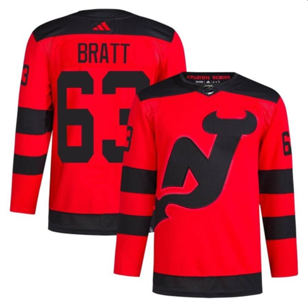 New Jersey Devils #63 Jesper Bratt Red 2023-2024 Stadium Series Stitched Jersey - Zenithce