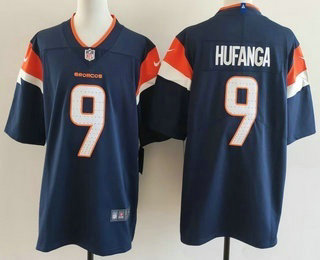 Denver Broncos #9 Talanoa Hufanga Limited Navy Vapor Jersey - Zenithce