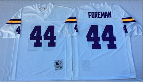 Mitchell And Ness Vikings #44 Chuck Foreman White Throwback Stitched Jersey - Zenithce