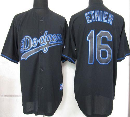 Dodgers #16 Andre Ethier Black Fashion Stitched Jersey - Zenithce