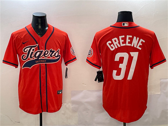 Detroit Tigers #31 Riley Greene Orange With Patch Cool Base Stitched Jersey - Zenithce