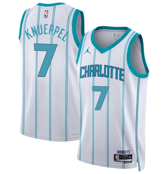 Charlotte Hornets #7 Kon Knueppel White 2025 Draft Association Edition Stitched Jersey - Zenithce