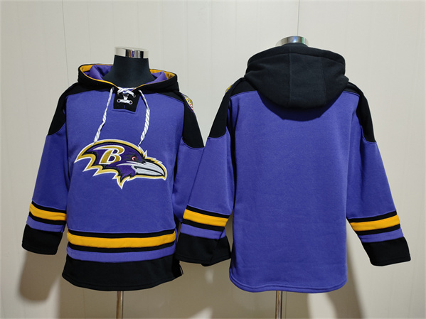 Baltimore Ravens Blank Ageless Must-Have Lace-Up Pullover Hoodie - Zenithce