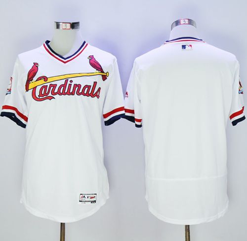 Cardinals Blank White Flexbase Authentic Collection Cooperstown Stitched Jersey - Zenithce