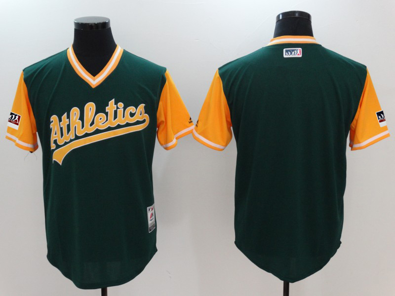 Oakland Athletics Majestic Green Yellow 2018 Players' Weekend Authentic Team Jersey - Zenithce