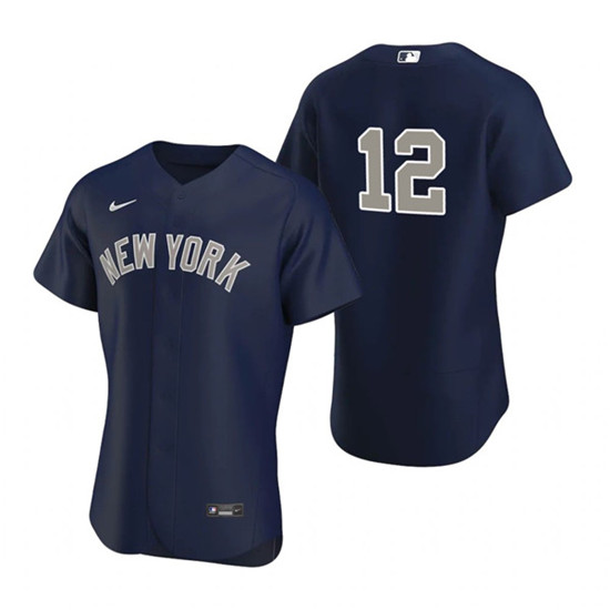 New York Yankees #12 Isiah Kiner-Falefa Navy Flex Base Stitched Jersey - Zenithce