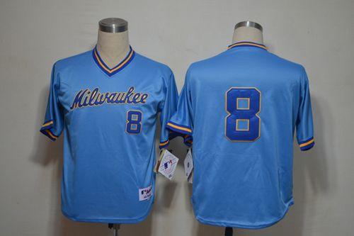 Brewers #8 Ryan Braun Blue 1982 Turn Back The Clock Stitched Jersey - Zenithce