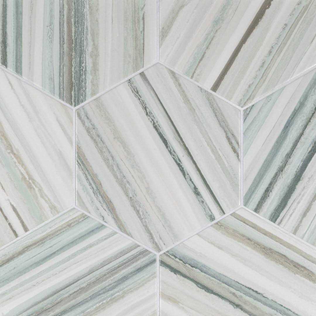 Flow Hex 9 x 10 Porcelain Patterned Wall & Floor Tile Merola Tile - Zenithce