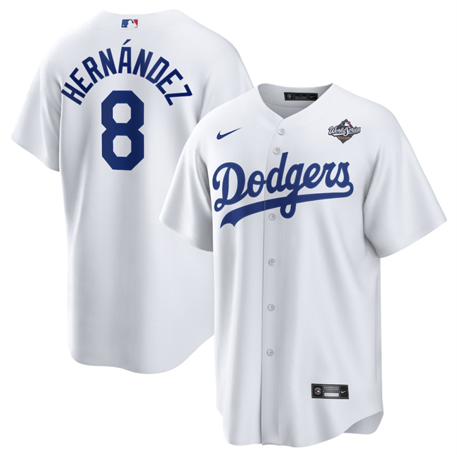 Los Angeles Dodgers #8 Enrique Hernández White 2025 World Series Home Cool Base Stitched Jersey - Zenithce