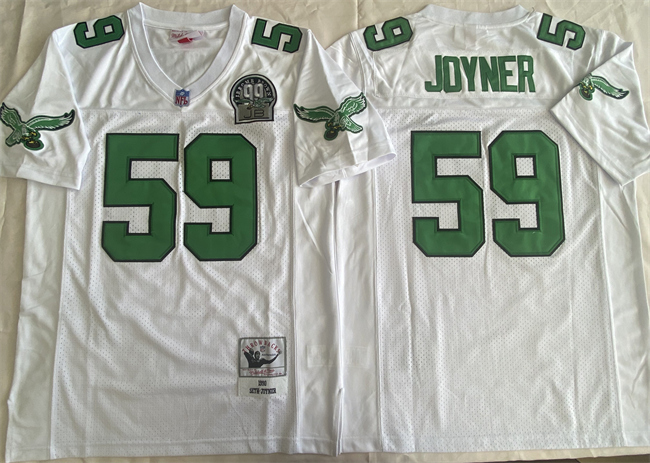 Philadelphia Eagles #59 Seth Joyner White Throwback Stitched Jersey - Zenithce