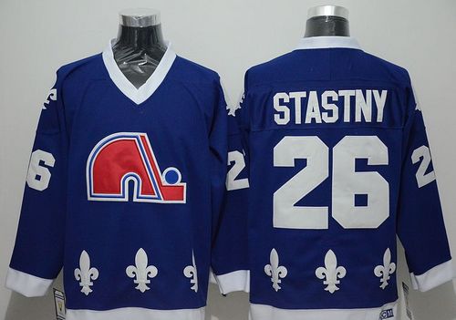 Nordiques #26 Peter Stastny Blue CCM Throwback Stitched Jersey - Zenithce