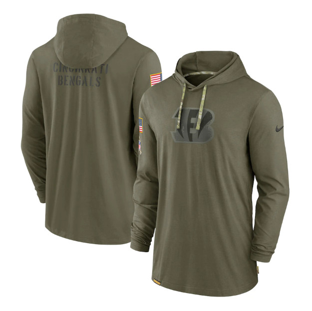Cincinnati Bengals 2022 Olive Salute To Service Tonal Pullover Hoodie - Zenithce