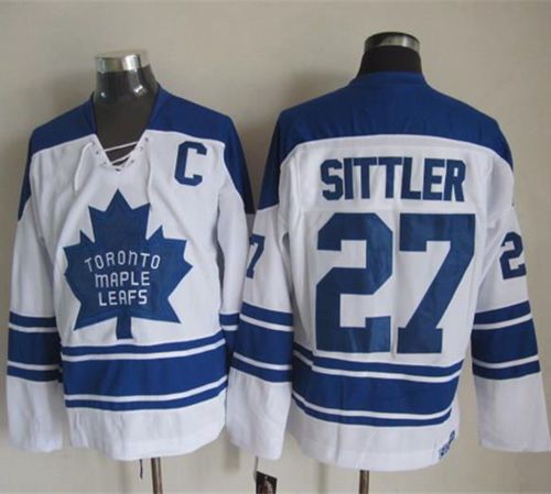 Maple Leafs #27 Darryl Sittler White CCM Throwback Third Stitched Jersey - Zenithce