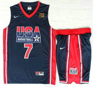 USA 1992 Olympic Dream Team #7 Larry Bird Blue Jerseys & Shorts - Zenithce