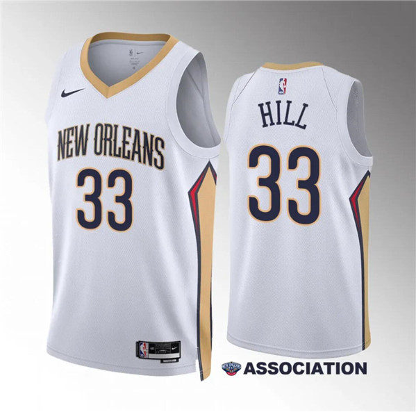 New Orleans Pelicans #33 Malcolm Hill White Association Edition Stitched Jersey - Zenithce